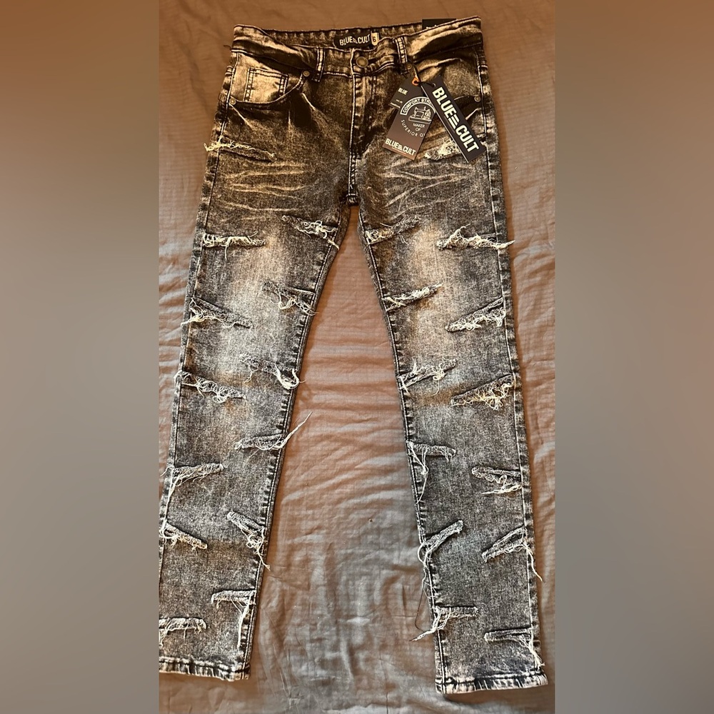 Trendy Distressed Kids Jeans in Black